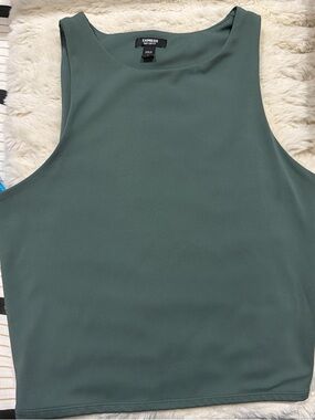 Express Women's Forest Green Sleeveless body contour top